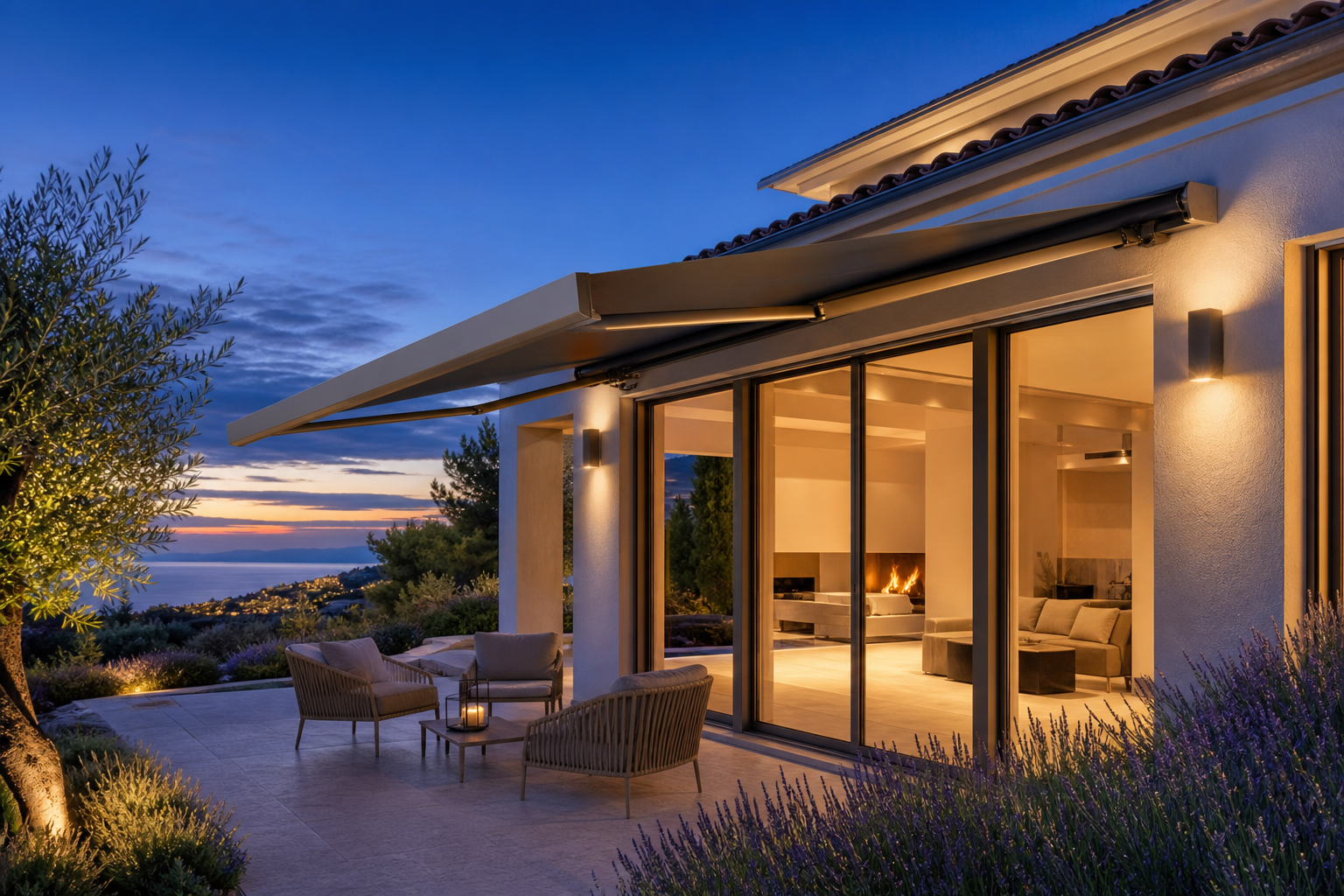 Store banne installé sur une villa de la Côte d’Azur